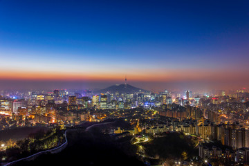 Fototapeta na wymiar Seoul City city at night