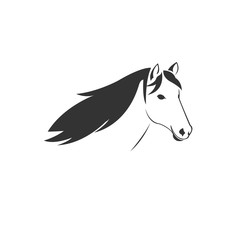Naklejka premium Vector of horse head icon to animal Black and White Logo, Sign, Design. symbol. Illustrator. on white background