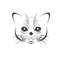 Obraz premium Vector of a cat face icon to animal Black and White Logo, Sign, Design. symbol. Illustrator. on white background