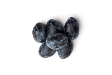 Fresh plum isolated on white background.