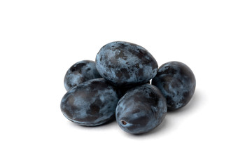 Fresh plum isolated on white background.