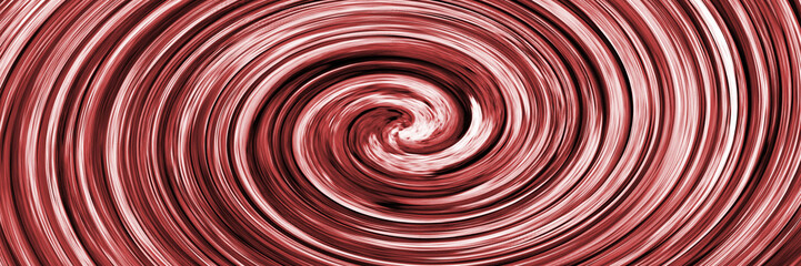 Panoramic abstract round spiral pattern background colored in red