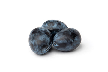 Fresh plum isolated on white background.