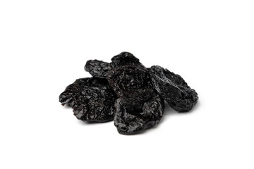 Fresh plum and prune isolated on white background.