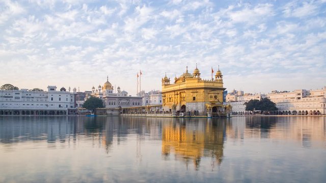India, Punjab, Amritsar, (Golden Temple), The Harmandir Sahib, one of the most revered spiritual sites of Sikhism - time lapse