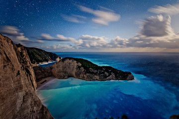 Famous shipwreck beach under the stars