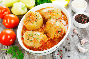 Stuffed paprika with meat