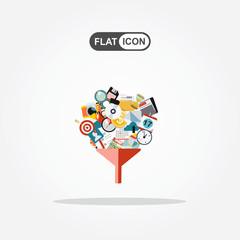 Concepts for creative process, big data filter, data tunnel, analysis vector concept