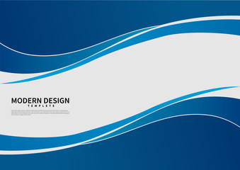 Abstract vector modern business background banner beautiful blue wave.