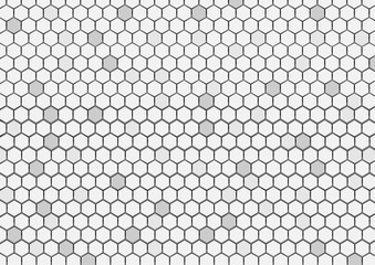 Abstract geometric hexagon black and white pattern background.