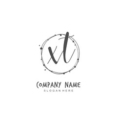  Handwritten initial letter X T XT for identity and logo. Vector logo template with handwriting and signature style.