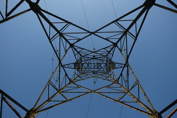 A pylon bringing high tension electricity.