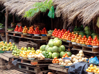 African fruit market - obrazy, fototapety, plakaty