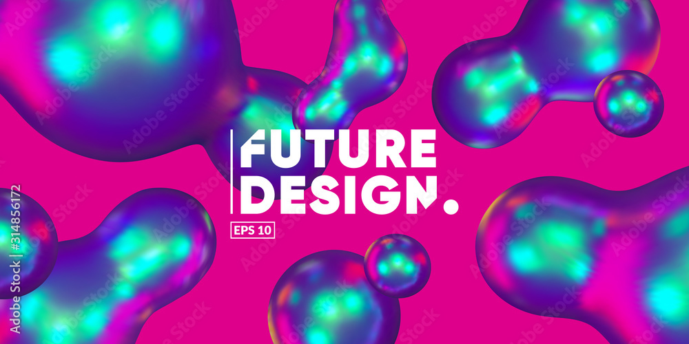 Wall mural 3d background with gradient geometric shapes. eps10 vector.