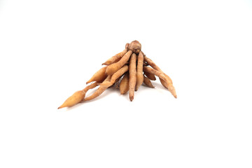 Finger root, a kind of medicinal and culinary herb from China and Southeast Asia, isolated on white background.