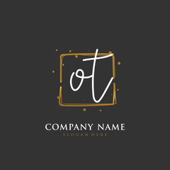 Handwritten initial letter O T OT for identity and logo. Vector logo template with handwriting and signature style.