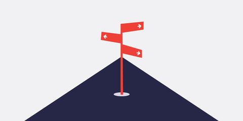 Business Decision Design Concept with Road Sign - Eps10 Vector Illustration