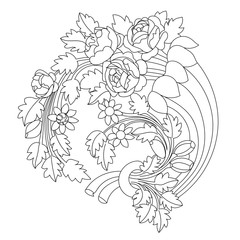 Fototapeta na wymiar Vintage baroque ornament, corner. Retro pattern antique style acanthus. Decorative design element filigree calligraphy vector. - stock vector 