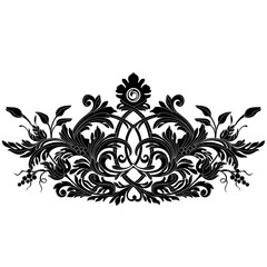 Vintage baroque ornament, corner. Retro pattern antique style acanthus. Decorative design element filigree calligraphy vector. - stock vector	
