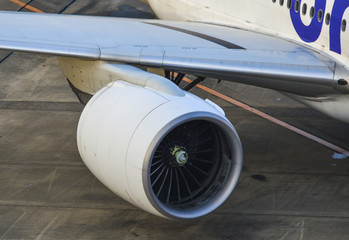 Passenger airplane at Tokyo Hadena Airport