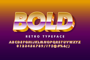 Modern old retro alphabet design, vintage font style