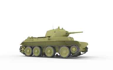 3d rendering of a tank isolated in white studio background