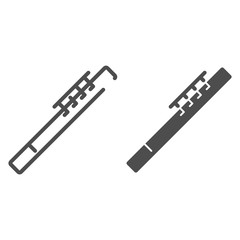 Flute line and glyph icon. Flageolet vector illustration isolated on white. Musical wind instrument outline style design, designed for web and app. Eps 10. © sabuhinovruzov