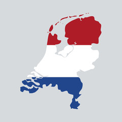 Netherlands Holland map with flag inside. Vector eps10