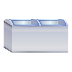Freezer icebox icon. Cartoon of freezer icebox vector icon for web design isolated on white background