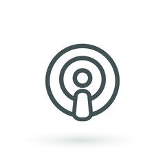 Podcast icon flat design. Podcast Icon. Broadcasting Illustration As A Simple Vector Sign Trendy Symbol for Design, Websites, Presentation or Application. Vector illustration.