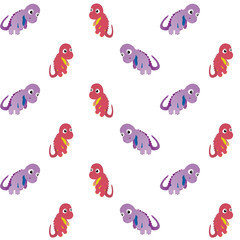  The Amazing of Purple and Red Dinosaur Illustration, Cartoon Funny Character, Pattern Wallpaper