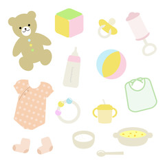 いろいろなベビー用品 / vector eps