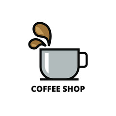 coffee shop cafe beans hot drink design template-vector illustration