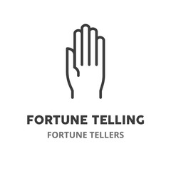 Fototapeta premium Fortune telling thin line icon. Vector illustration symbol element for web design. .