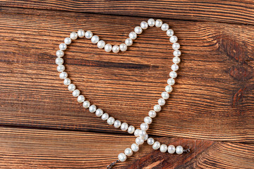 heart shaped pearl necklace. Valentine's Day gift