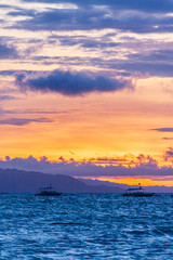 Colorful evening at sea, Bohol Island, Philippines