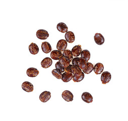 Castor oil seeds (Ricinus Communis) isolated on white background