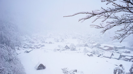 Beautiful landscape view of Shirakawago Village