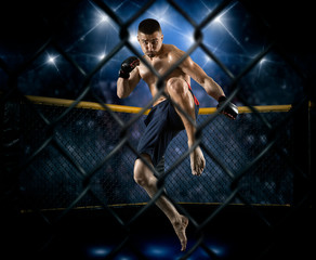 MMA male fighter kick