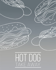 Fast food flyer template. Street food modern illustration for design and web