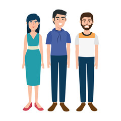 group of young people avatar characters vector illustration design