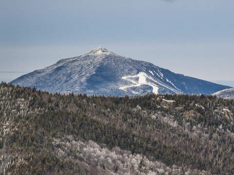 Winter view of Whiteface Mountain from Cascade Mountain