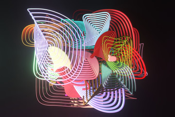Obraz premium Abstract, twirl circle lines. Wallpaper for graphic design. 3D render.