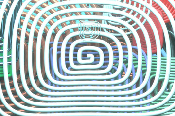 Illustrations of twirl, circle lines for graphic design or wallpapers. 3D render.