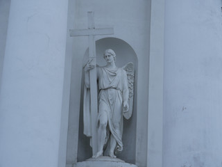sculpture Archangel Gabriel with a cross