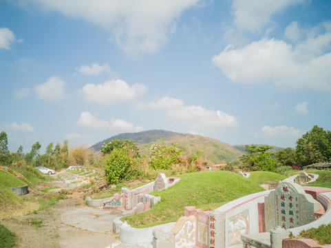 Landscape Of Qingming Festival Or Tomb Sweeping Day In Saraburi, Thailand.