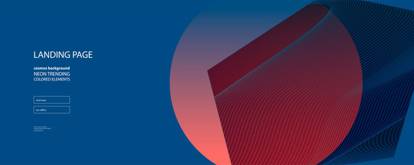 Abstract background futuristic elements on Classic Blue color banner geometric blue gradient texture with lines