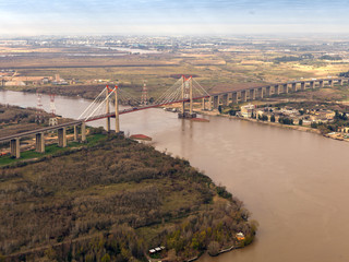 The Zarate Brazo Largo Bridges are two cable-stayed road and railway bridges in Argentina, crossing the Parana River between the cities of Zarate, Buenos Aires, and Brazo Largo, Entre Rios.