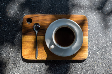 Coffee Cup on table Cafe shop Interior with Blur background