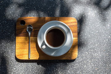 Coffee Cup on table Cafe shop Interior with Blur background